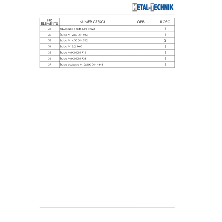 Części zamienne - Zamiatarka MTS